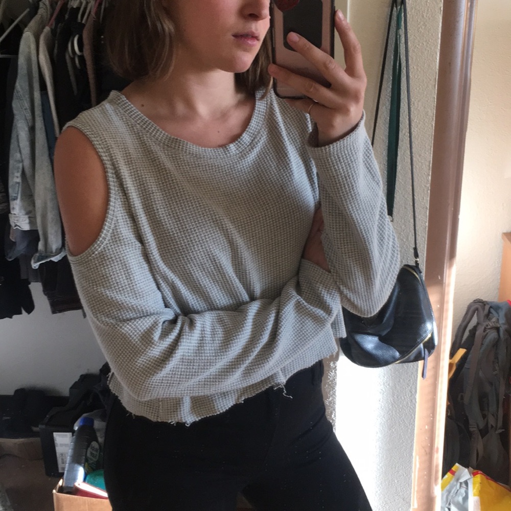 Cold shoulder Anthropologie Sweater